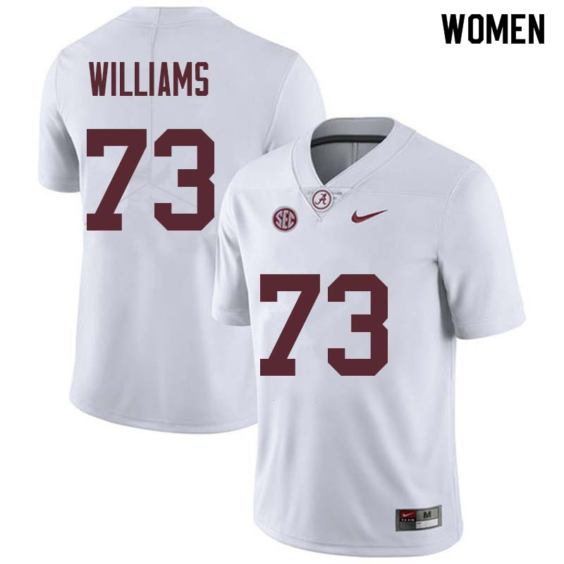 Alabama Crimson Tide Women's Jonah Williams #73 White NCAA Nike Authentic Stitched College Football Jersey AE16Y74PH